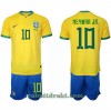 Brasil Neymar Jr 10 Hjemme VM 2022 - Barn Draktsett